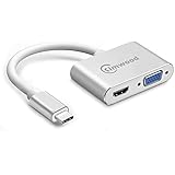 Kimwood Type c-2in1 USB C to Hdmi VGA, UHD USB Type C to HDMI VGA Adapter (Thunderbolt 3 Compatible) for 2017/2016 MacBook Pro, IMac 2017, Chromebook Pixel, Galaxy S8/S8Plus and More, 4K