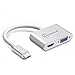 Kimwood Type c-2in1 USB C to Hdmi VGA, UHD USB Type C to HDMI VGA Adapter (Thunderbolt 3 Compatible) for 2017/2016 MacBook Pro, iMac 2017, Chromebook Pixel, Galaxy S8/S8Plus and More, 4K