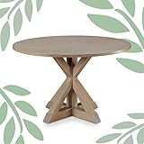 Finch Alfred Round Solid Wood Rustic Dining Table