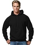 Hanes ComfortBlend EcoSmart Pullover Hoodie Sweatshirt, Black, Small