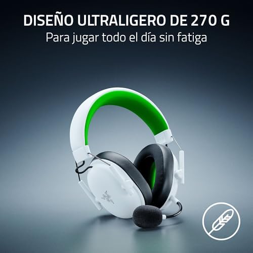 BlackShark V3 X HyperSpeed Xbox - Headset de Esports sem fios - Ultralight 270g - Diafragmas de 50mm - Microfone destacável - HyperSpeed 2.4GHz & Bluetooth - Xbox/PC | Branco