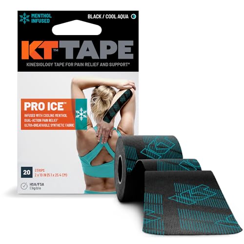 KT Tape, Pro Ice, Menthol Infused Kinesiology Tape, 20 Count, 10