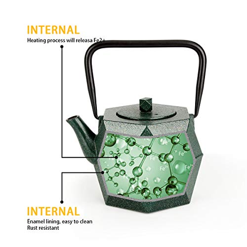 Toptier Teapot, Japanese Tetsubin Cast Iron Teapot Tea Kettle with