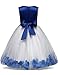 NNJXD Girl Tutu Flower Petals Bow Bridal Dress for Toddler Girl Size 3-4 Years Big Blue 1