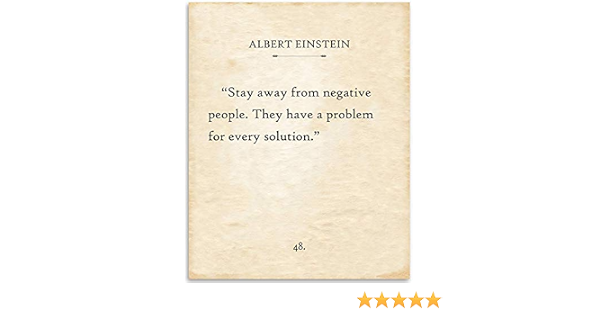 Amazon Com Albert Einstein Stay Away From Negative People 11x14 Unframed Typography Book Page Print Great Inspirational And Motivational Gift And Decor Under 15 Handmade Products