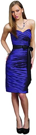 Mori Lee 895 Strapless Pleated Taffeta Short Sheath Dress, Purple, 12