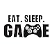 Eat Sleep Game Wall Decal, Video Gamer Boy Wall Sticker, Vinyl Game Décor Wall Stickers Art Design Stickers Wall for Home Playroom Bedroom Game Boys Room (Black, 27.5''L x 14''H)