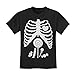 Skeleton Shirts Boys Girls Halloween Shirt Xray Rib Cage Toddlers Kids T-Shirt 2T Black