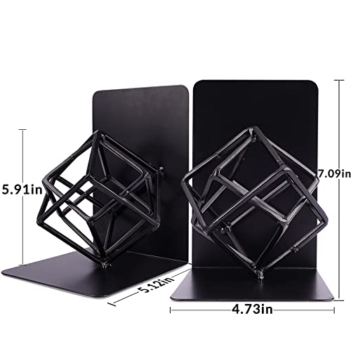 Bookends Decorative Book End Black Metal Heavy Duty Art Bookend Unique