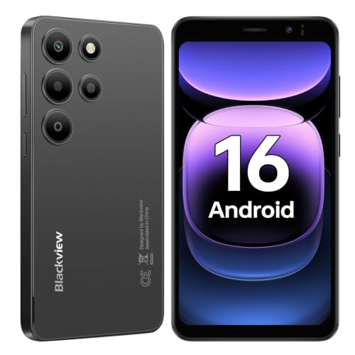 Blackview Wave 2C Telefonos Moviles Libres Android 16, 5" Smartphone, Negro | 12GB(3+9)+32GB/TF 1TB Telefono Movil, Batería 3000mAh Móvil, Cámara 5MP+2MP, 4G Dual SIM, 3 Slot, Face ID, 3.5mm, Type-C