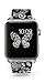 Bands Compatible for Watch 38mm/40mm,38mm/40mm Leather Strap Wrist Band Replacement W Silver Metal Clasp Compatible with Watch 38mm/40mm Series 1 2 3 4 5 - Vintage Grey Skulls and Flowers