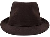 Simplicity Unisex Timelessly Classic Manhattan Fedora Hat, Brown