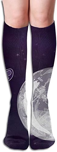 Unisex Casual Crew Athletic Sock Space Cat Sports Socks Fashion Novelty Socks,Basketball Performance Work Crew Socks For Woman's