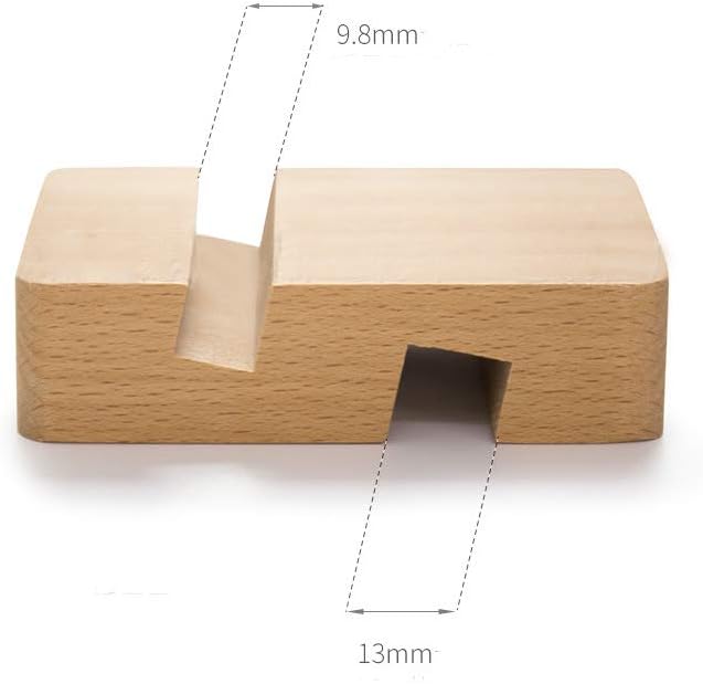 MYLB Wooden Cell Phone Stand, Universal Desktop Phone Stand Portable Mobile Tablet Holder, Natural - Image 3