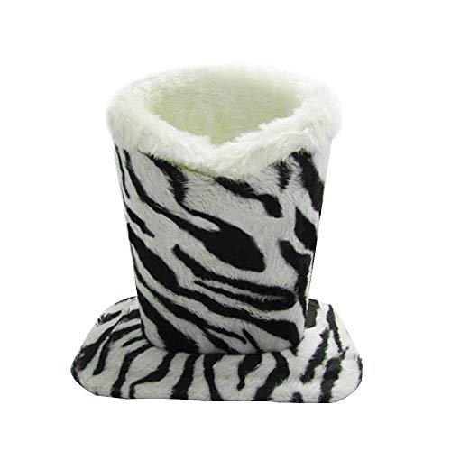 Merssavo Eyeglasses Holder, Modern Plush Lined PU Leather Household Storage Holder Protective [Anti-scratch] [Dustproof] Stand Case for Eyeglass and Sunglasses, Zebra Pattern - Thumbnail 5