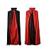 MEZETIHE 35'' Black and Red Halloween Cloak Magician Cape Cosplay Costumes for Boys Girls