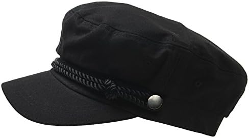 ATOBAO Cotton Fiddler Hat Unisex Greek Fisherman Beret Newsboy Cabbie Cap (Black)