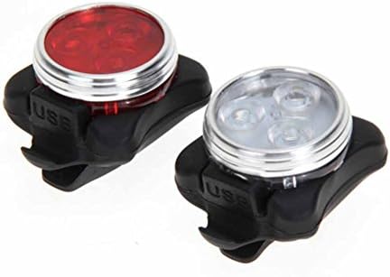 Placa Bicycle Lights Set USB Rechargeable Red&amp;White 3 LED Front+Rear 4 modes 160 Lumens