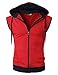 H2H Mens Casual Slim Fit Zip-up Hoodie Vest Lightweight Cotton With Double Slide Zipper RED US L/Asia XL (JNSK31)
