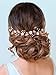 Barogirl Wedding Headpiece Rose Gold Bride Flower Hair Vine Pearl Bridal Crystal Headband for Women (Rose Gold)