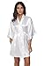 The Bund Women's Pure Colour Short Kimono Robes for Bride White Robe L Size