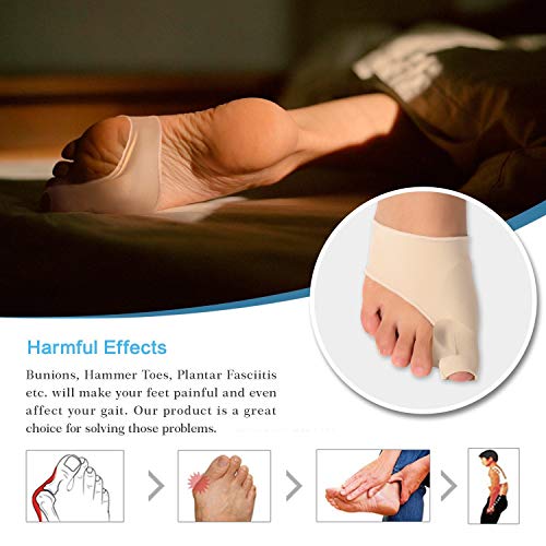 Doact Bunion Corrector Sleeve for Bunion Protector and Pain Relief, Orthopedic Gel Bunion Pad for Women Men Toe Splint Support for Hallux Valgus, Hammer Toes - Thumbnail 3