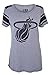 NBA Miami Heat Women's T-Shirt Box Out Varsity Stripe Tee Shirt, Medium, Gray