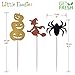 Halloween Cupcake Toppers Set, 28pcs sparkly set, Bat Witch Ghost Star, Baby Shower Food Picks Decor, Cupcake Halloween Party Picks, Halloween Cupcake Decorations