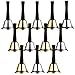 Juvale 12-Pack Set Silver and Gold Steel Service Handbells with Black Wooden Handles for Schools, Dinner Calling, Seniors, Decor, 5 Inches