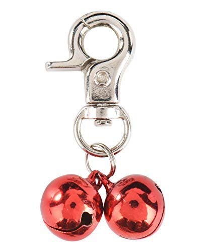 Alohha 2 Pack Pet Products Charm Triple Bell Pendant for Dog Cat Collar Decoration and Training (Red)