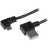 StarTech.com 1m 3 ft Micro-USB Cable with Right-Angled Connectors - M/M - USB A to Micro B Cable - 3ft Right Angle Micro USB Cable (USB2AUB2RA1M)