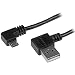 StarTech.com 1m 3 ft Micro-USB Cable with Right-Angled Connectors - M/M - USB A to Micro B Cable - 3ft Right Angle Micro USB Cable (USB2AUB2RA1M) primary