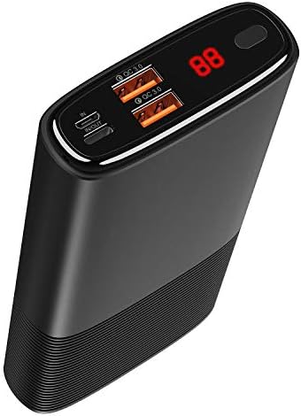 Carlcoo Usb Portable Power Bank, QC 3.0 Quick Charger 18W PD 20000 mAh Charger with Power LCD Display (18W Faster Charger Input,QC 3.0 USB Ports, Li-polymer Battery, (Cable Inclued)