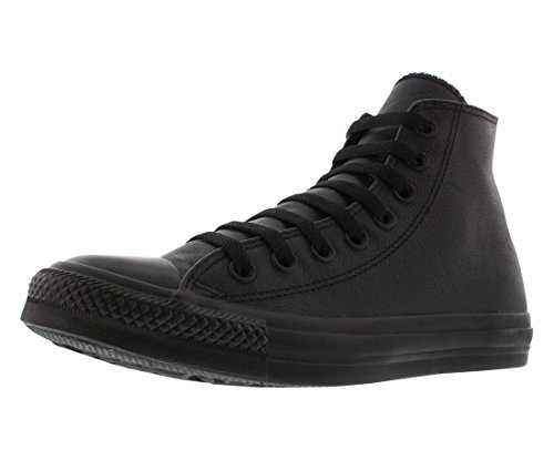 Converse Chuck Taylor All Star Leather High Top Sneaker Black Mono 10 M US Women / 8 M US Men