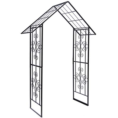 LZPQ Rosenbogen Metall, Pflanzbogen, Wetterfeste Rankhilfe Für Garte, Rose Kletterpflanzen, Robust, Eisen(Schwarz) Y