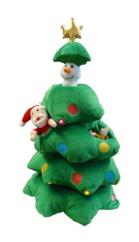 BZB Goods Singing Christmas Tree Santa Reindeer Snowman Polyester Musical Animatronic Plush Toy Christmas Collectible