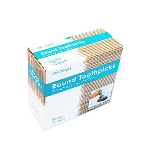 image for Serve Clean Toothpicks, Round, 1600 Count, Natural Birch