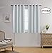 MIUCO Blackout Curtains Room Darkening Curtains Textured Grommet Window Curtains for Bedroom 2 Panels 52x63 Inch Long Greyish White