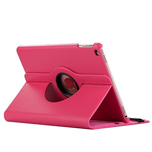 L2W New iPad 9.7 inch 2018 & 2017 Case 360 Degree Rotating Stand Cover with Auto Sleep Wake for Apple New iPad 9.7 inch 2018/2017 Tablet Model (Not fit iPad Pro 9.7 (2016 Model) - Pink