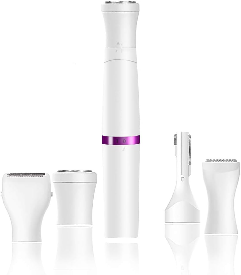 New 4 in 1 Lady Shaver Kit, USB Rechargeable Ladies Shaver Set, Painless & Flawless Women’s Hair Remover, Perfect for Female Underarm, Armpit, Legs, Eyebrow & Face