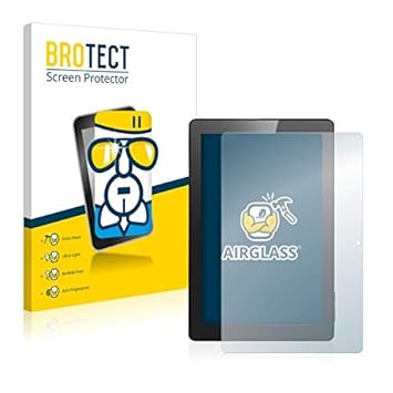 BROTECT AirGlass Premium Glasfolie für Dragon Touch X10 (10.1) (extrahart, ultradünn, hochtranzparent, Anti-Fingerprint, flex
