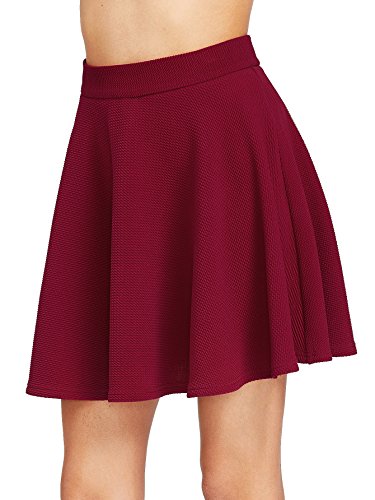 Shein women s basic solid flared mini skater skirt xx-l…