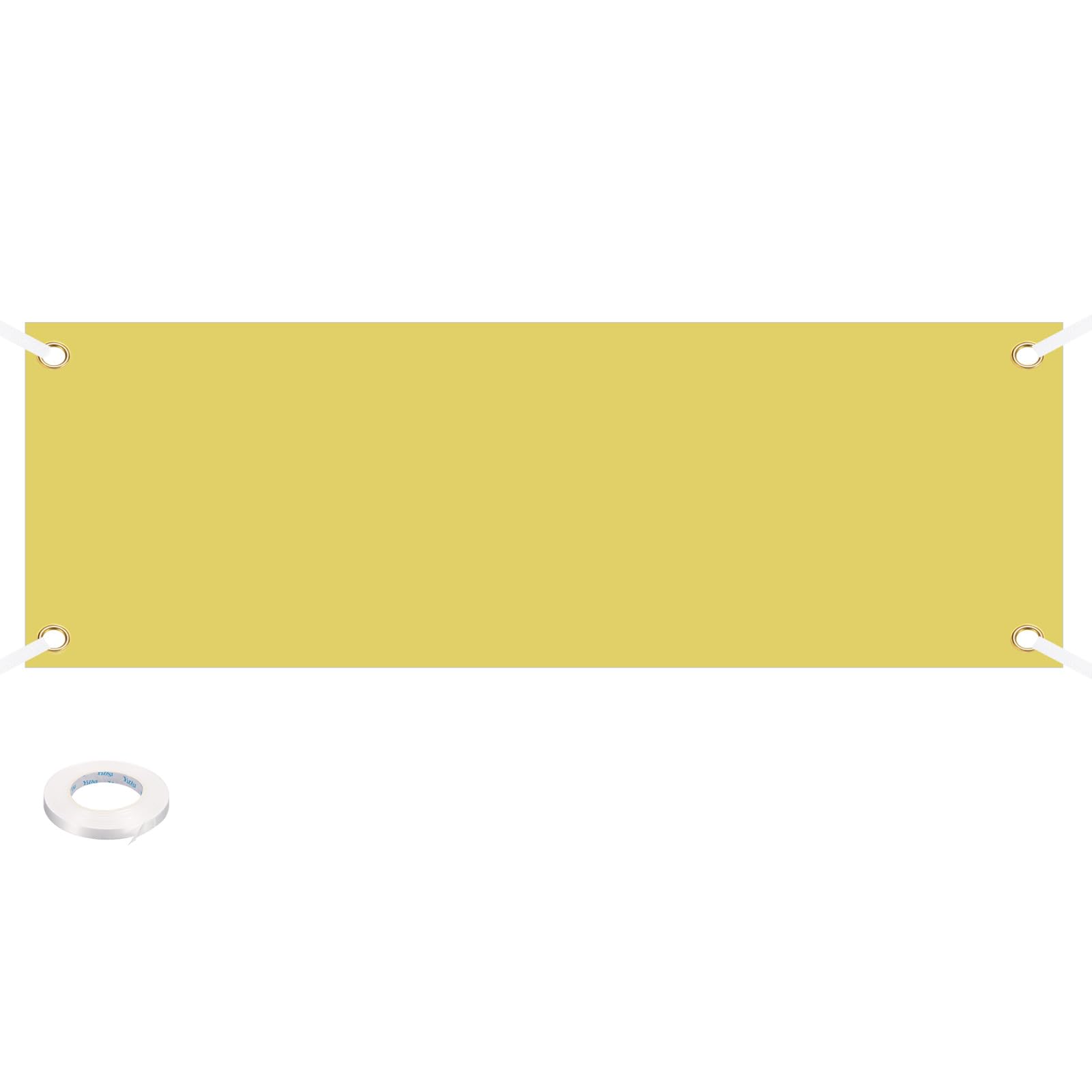 PATIKIL Blank Banners Signs to Decorate 2'x6' Sublimation Yellow Banner with Hanging Rope for Business Outside Outdoor Wall — image 1