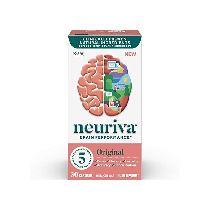 NEURIVA Original Brain Supplement for Memory, Focus & Concentration + Learning & Accuracy with Clinically Tested…