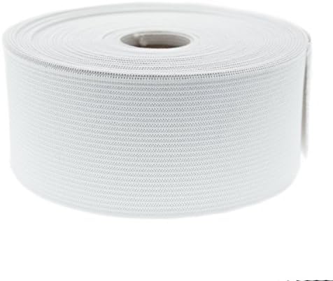 Knitted Elastic Full Roll 50 Yards (Various Widths) (1 1/2" (50 Yards), White)