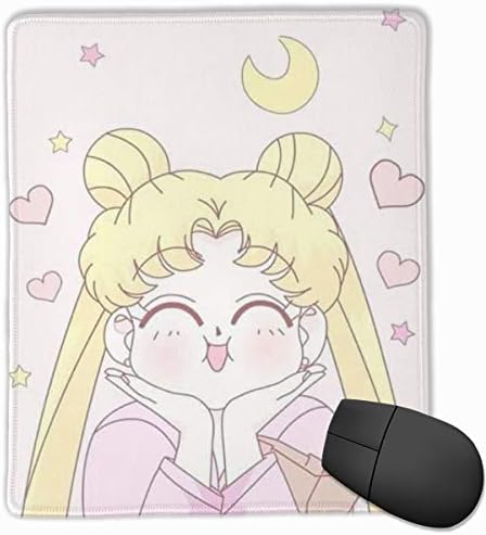 Gaming Mouse Pad- Trendy Cute Sailor Moon Print Extended Mouse Mat with Stitched Edges and Non Slip Rubber Base