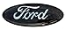 Ford 9" Front Grille or Back Tailgate Emblem - Black & Chrome (Peel & Stick)