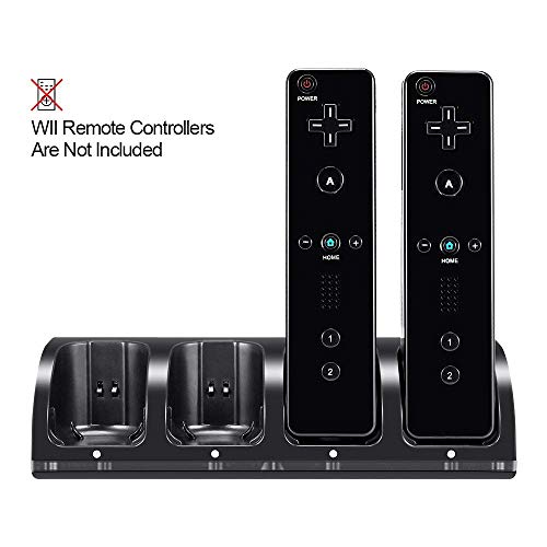4 Controller+Charging+Rechargeable+Batteries+Controller+Black