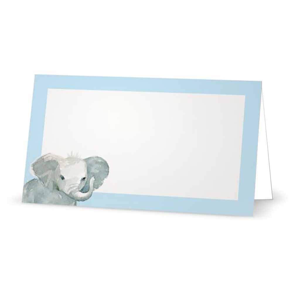 Baby Elephant Place Cards - Stationery Party Event Supplies (10, Pastel Blue)