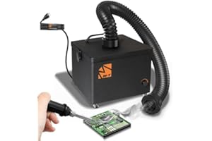 M-T Solder Fume Extractor, 243 m³/h Strong Suction, Low Noise High Efficiency 3-speed Smoke Extractor Suitable for Laser Engraving, Soldering Iron, DTF, Printing, DIY Welding Smoke Absorption